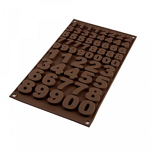 Форма силиконовая SF 174 CHOCO 123 т.м. Silikomart (Шоколадные цифры), коричневая