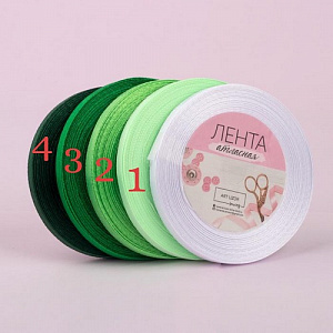 Лента атласная, 2 см, зеленый № 3